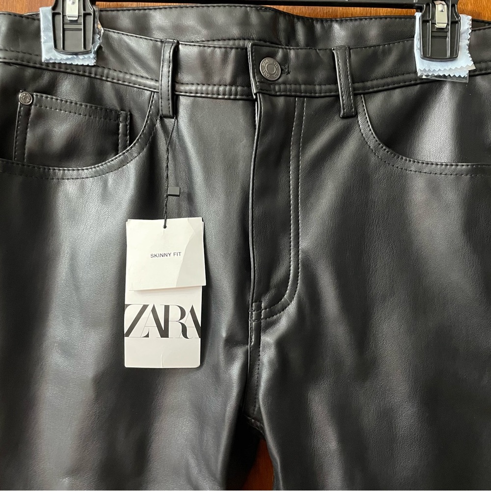 Mens Zara faux leather pant